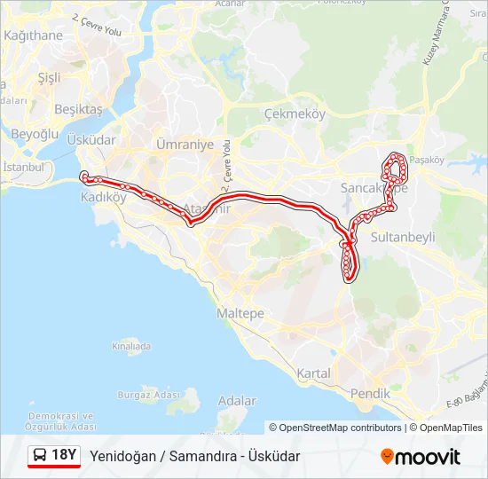 18Y Bus Line Map
