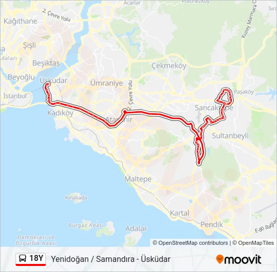 18Y Bus Line Map
