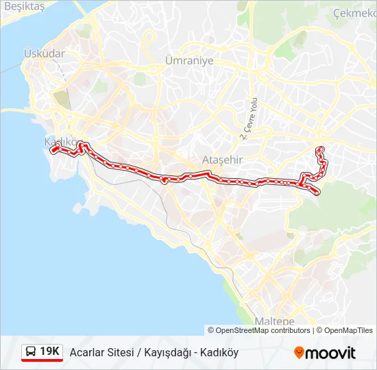 19K Bus Line Map