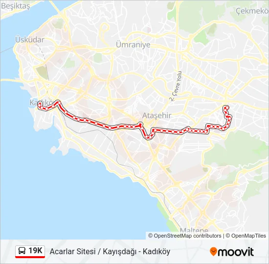 19K Bus Line Map