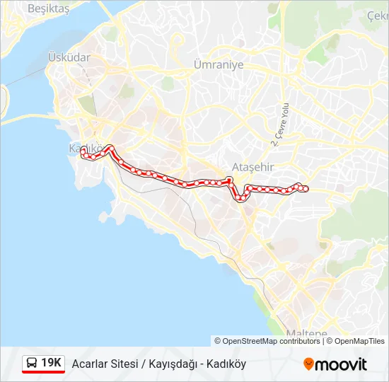 19K Bus Line Map
