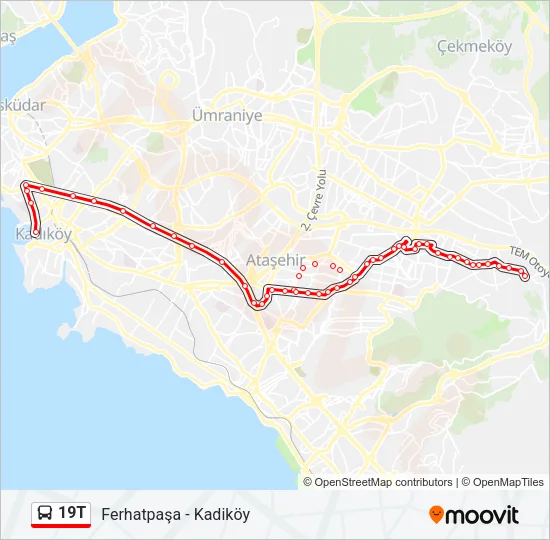 19T Bus Line Map