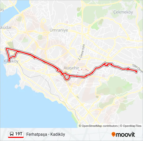 19T Bus Line Map