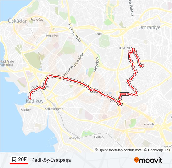 20E bus Line Map