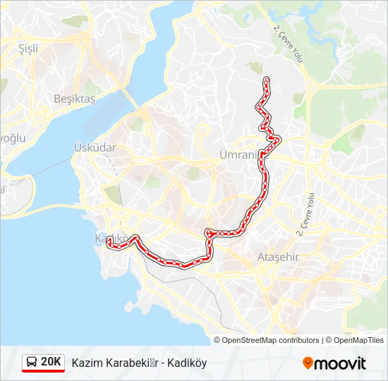 20K Bus Line Map