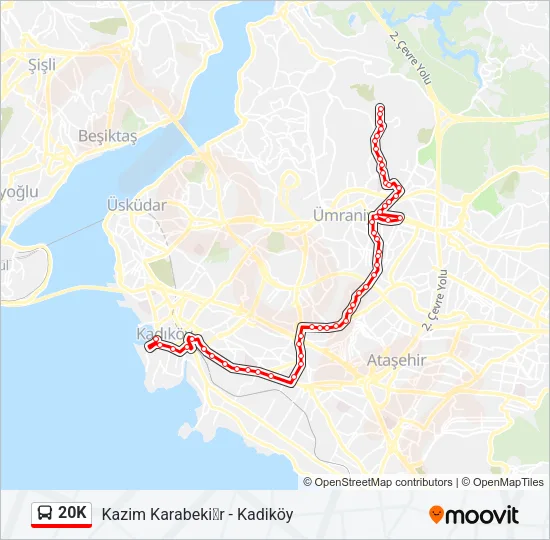 20K Bus Line Map