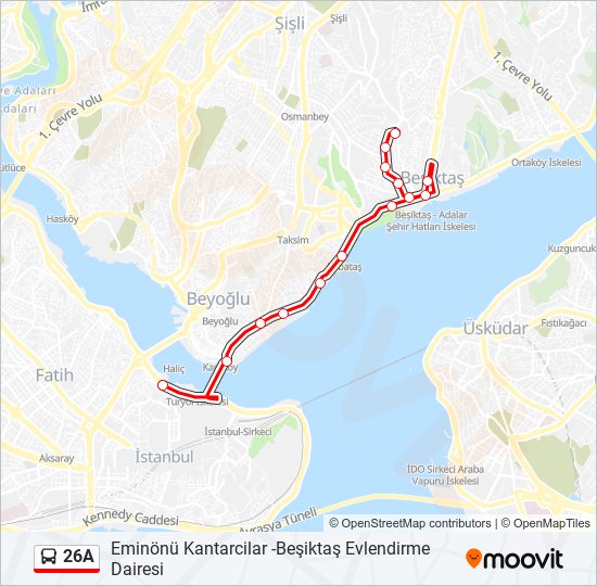 26A bus Line Map