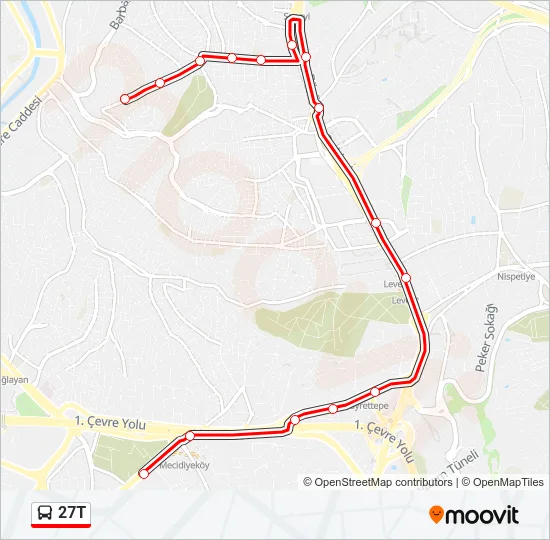 27T Bus Line Map