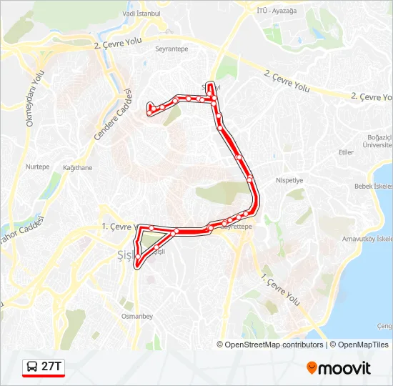 27T Bus Line Map