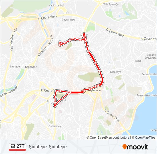 27T otobüs Hattı Haritası