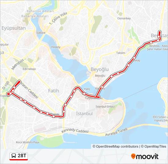 28T Bus Line Map