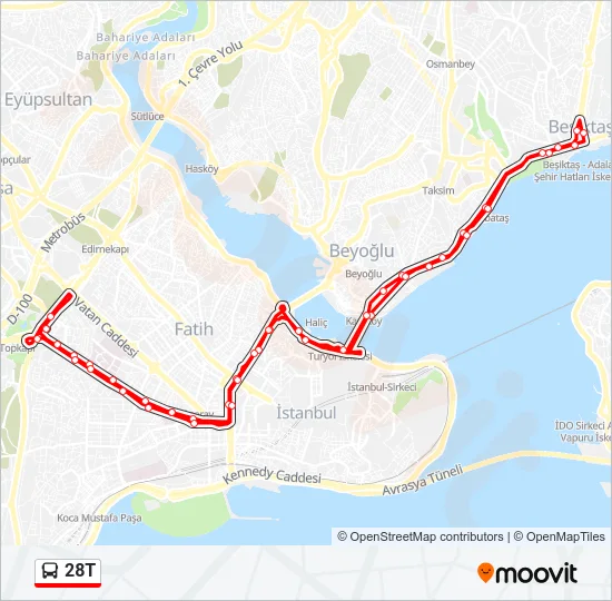28T Bus Line Map