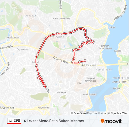 29B bus Line Map