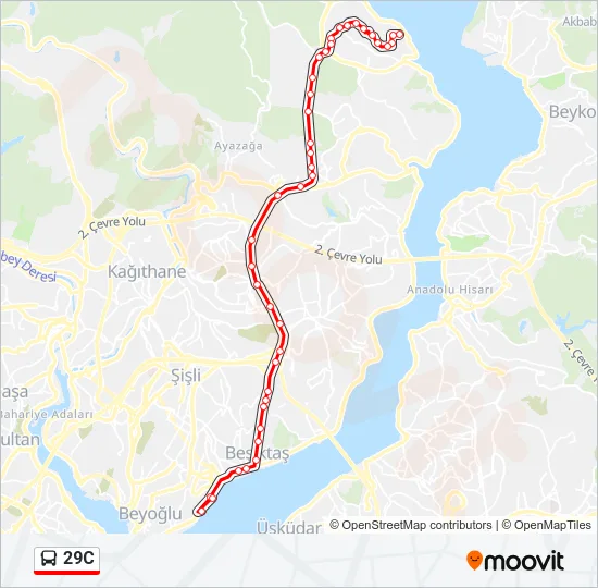29C Bus Line Map