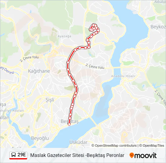 29E Bus Line Map
