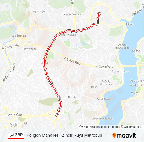 29P Bus Line Map