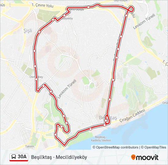 30A Bus Line Map