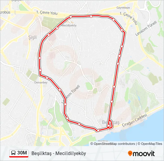 30M Bus Line Map