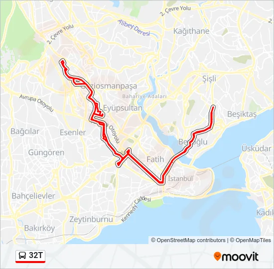 32T Bus Line Map