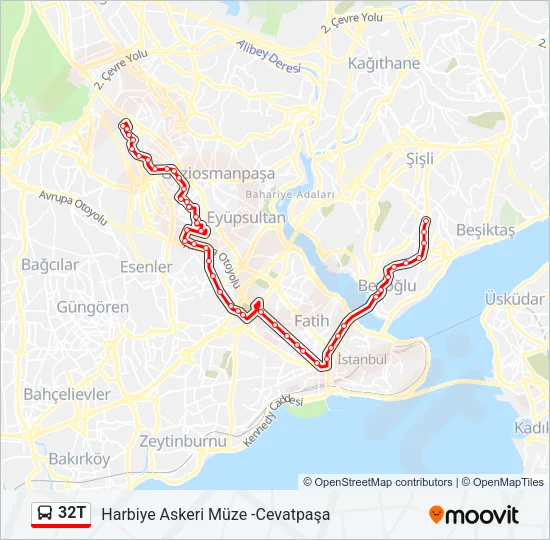 32T Bus Line Map