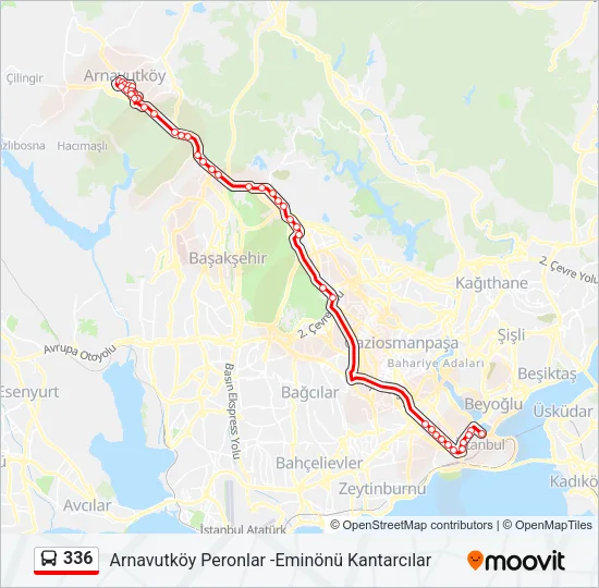 336 Bus Line Map
