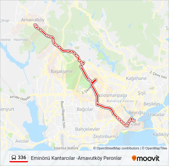 336 Bus Line Map