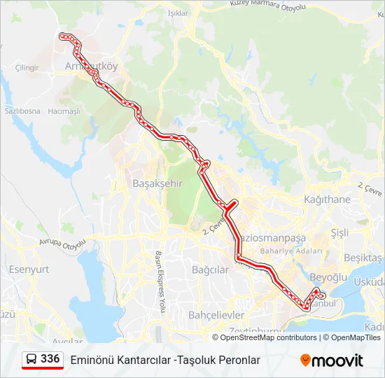 336 Bus Line Map