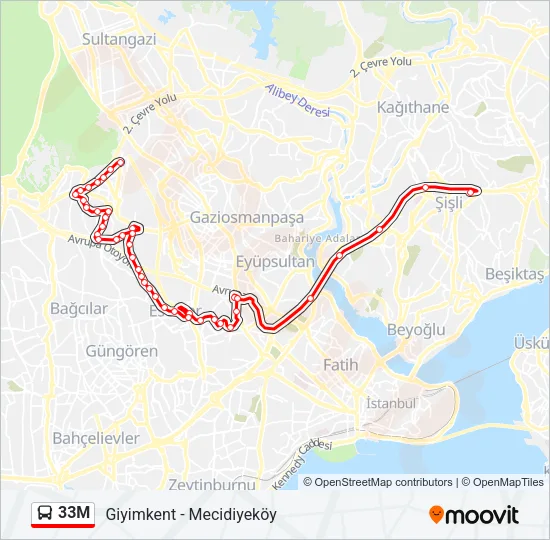 33M Bus Line Map