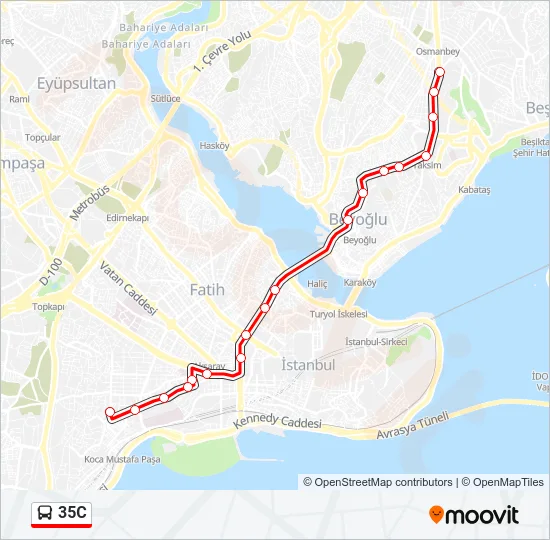 35C Bus Line Map
