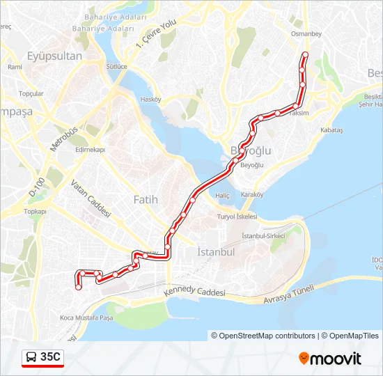 35C Bus Line Map