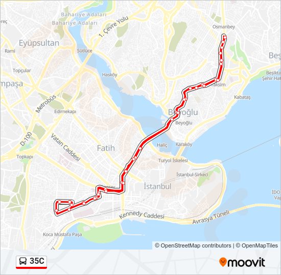 35C Bus Line Map