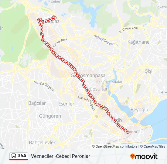 36A Bus Line Map