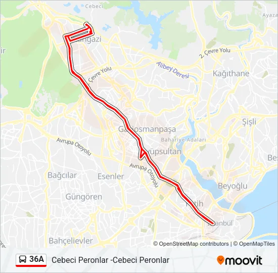 36A Bus Line Map