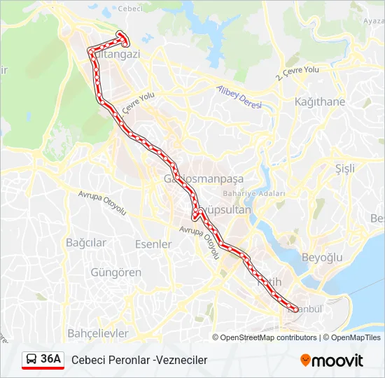 36A Bus Line Map