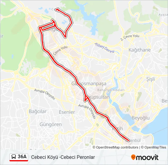 36A Bus Line Map