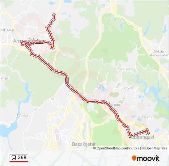 36B Bus Line Map
