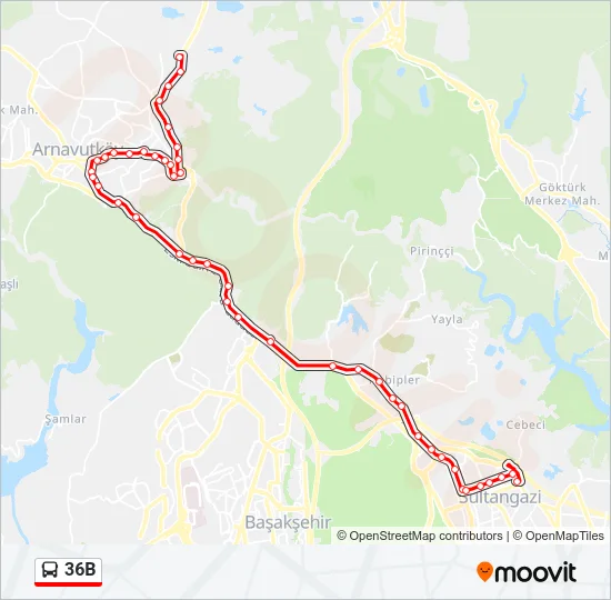 36B Bus Line Map