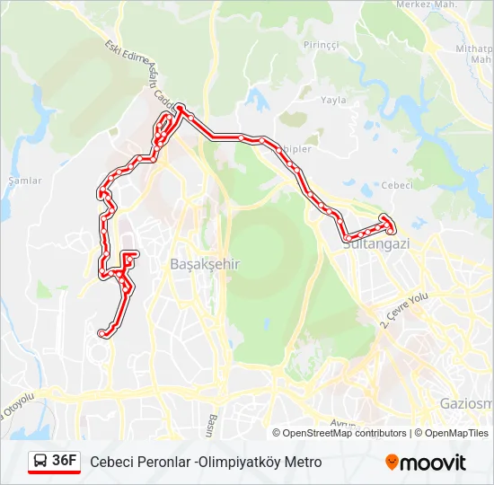 36F Bus Line Map
