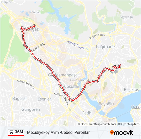 36M bus Line Map