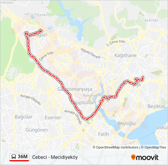 36M Bus Line Map