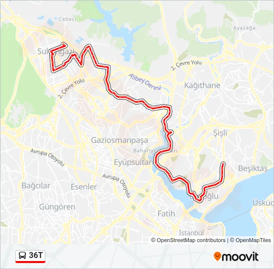 36T Bus Line Map