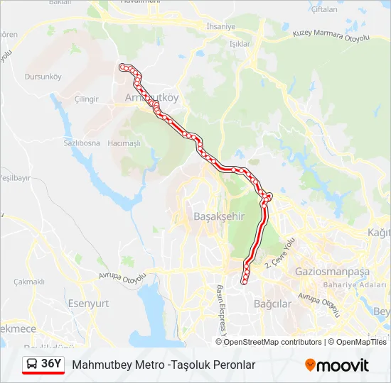 36Y Bus Line Map