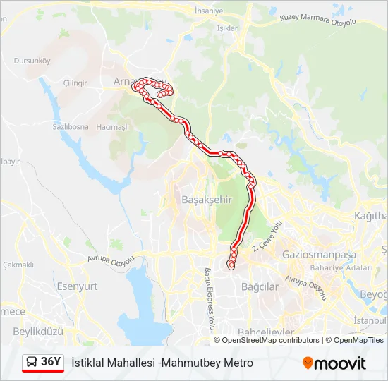 36Y Bus Line Map