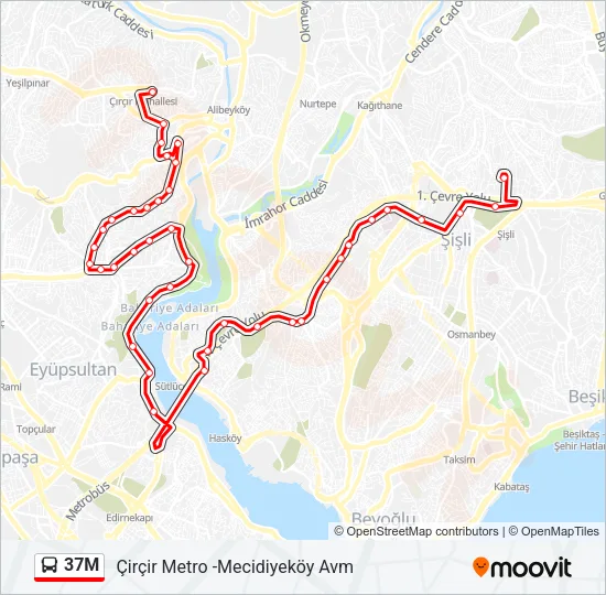 37M Bus Line Map