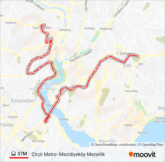 37M Bus Line Map