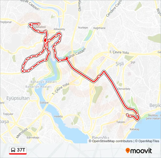 37T Bus Line Map