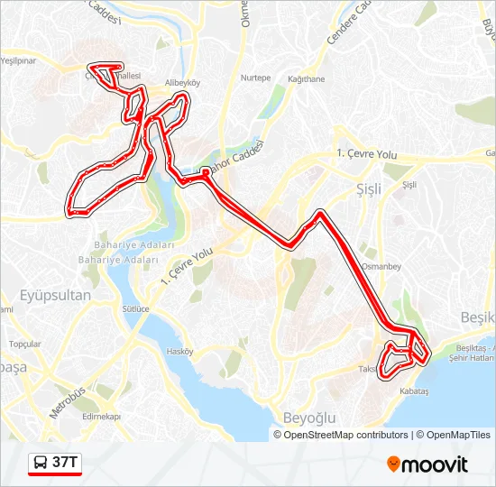 37T Bus Line Map