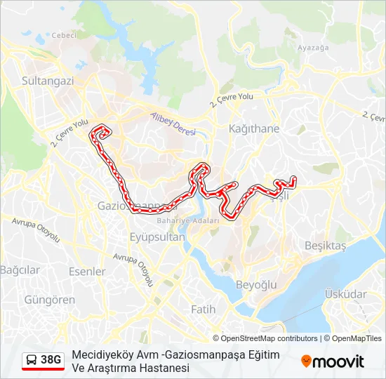 38G Bus Line Map