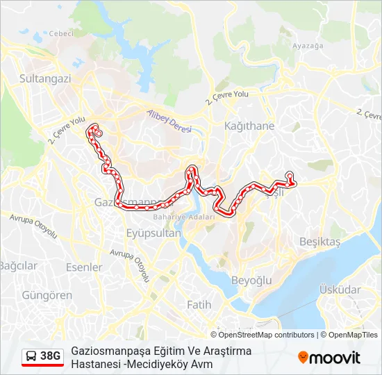 38G Bus Line Map