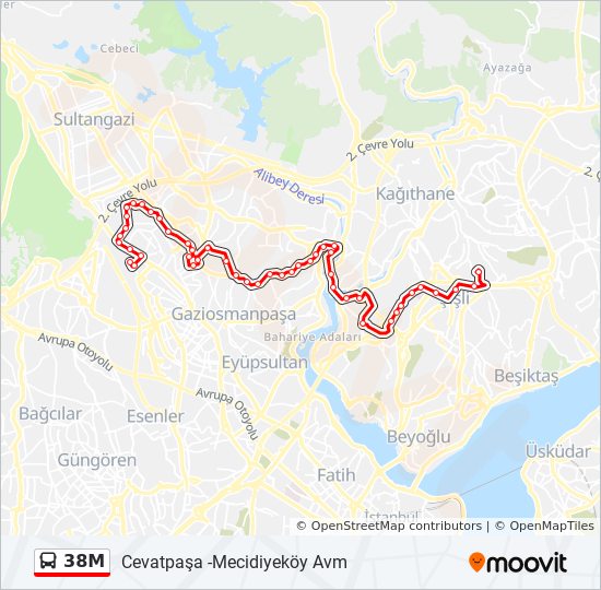 38M bus Line Map